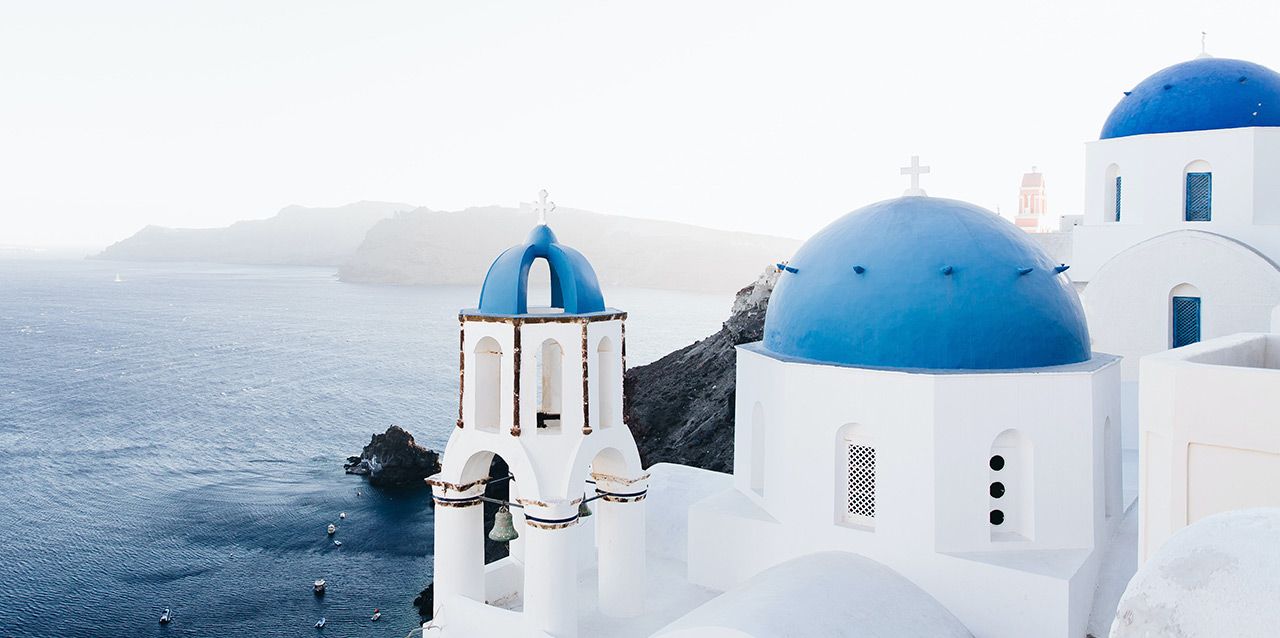 tejados griegos azules